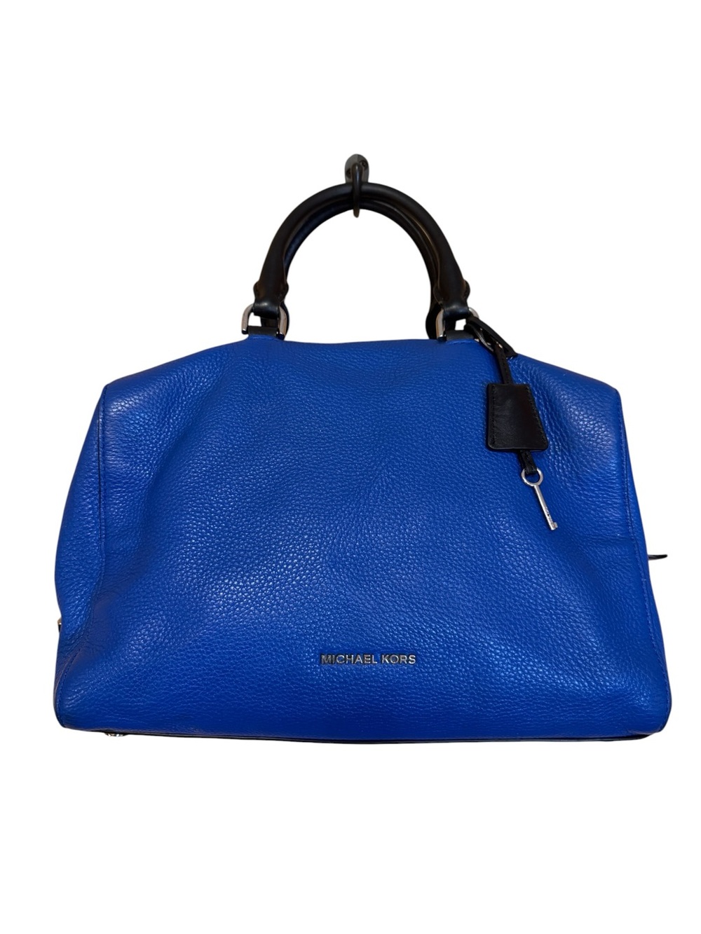 Michael Kors Blue Pebbled Leather Satchel Doctor Bag Large Tote Purse